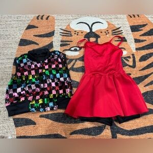 Weissman Black and Green Sequin Costume